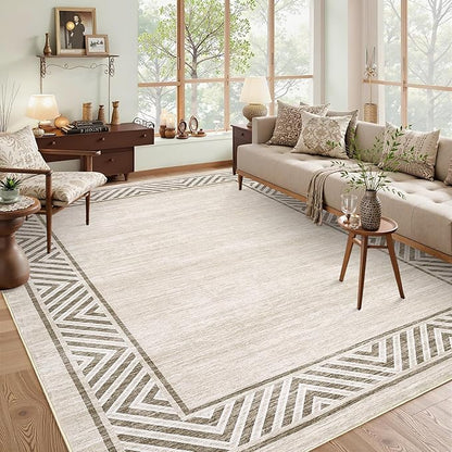 GarveeHome Modern Rugs for Living Room 8x10 Large Bordered Floor Mats by GarveeHome
