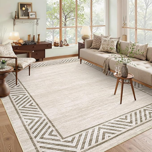 GarveeHome Modern Rugs for Living Room 8x10 Large Bordered Floor Mats by GarveeHome