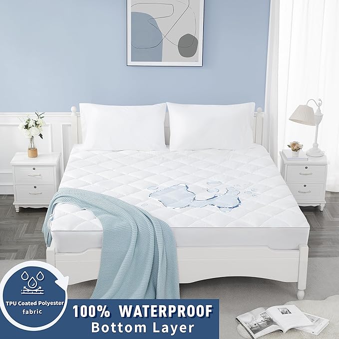 Sunflower Quilted California King Mattress Protector, Mattress Pad Cal King - Image 4