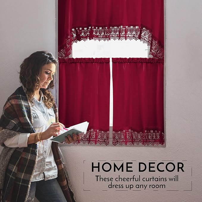 American Linen Café Curtains for Kitchen, Bathroom Curtains - Image 4