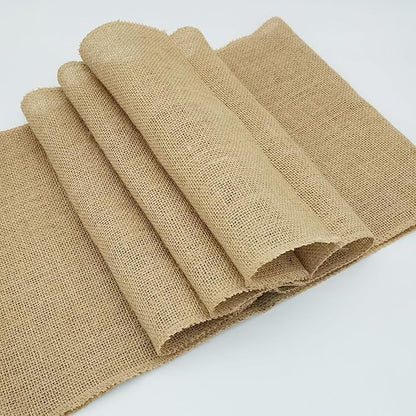 12 Pack 12 x 90 Inch Natural Burlap Table Runners, Rustic Jute Table Runner and - Image 6