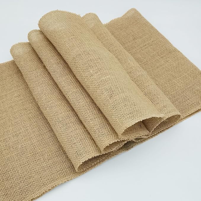 8 Pack 12 x 120 Inch Burlap Table Runners, Natural Rustic Jute Table Runner Bulk - Image 6