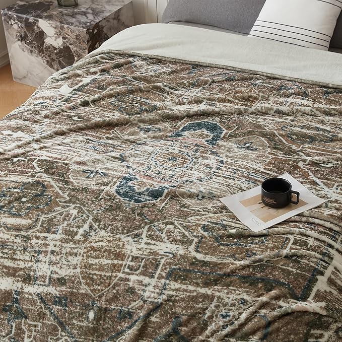 Oversized Vintage Pattern Blanket 120x120 Inches, Giant 10'x10' - Image 5