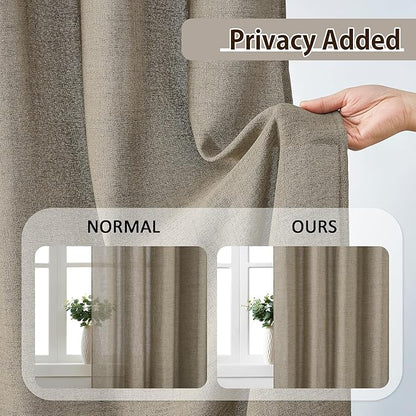 Custom Length Curtains 92 Inches Long, Pinch Pleated Linen Blend Back Tab - Image 4