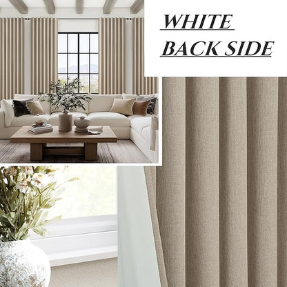 100% Blackout Curtains 84 Inch Length 2 Panels Set Farmhouse Style - Image 7