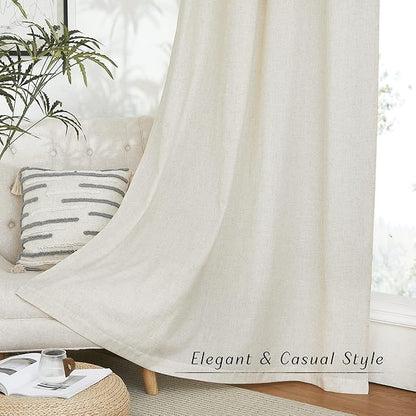NICETOWN Natural Short Linen Cafe Curtains - Image 6