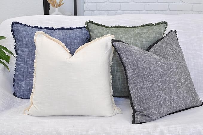 20×20 Cream White Cotton Throw Pillow Covers - Image 9