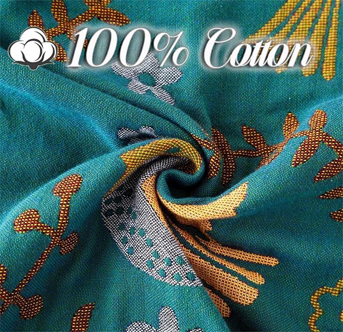 MSGKV 100% Cotton Blanket Boho Throw Blue Warm Couch Sofa Bed Double Sided Knit - Image 5
