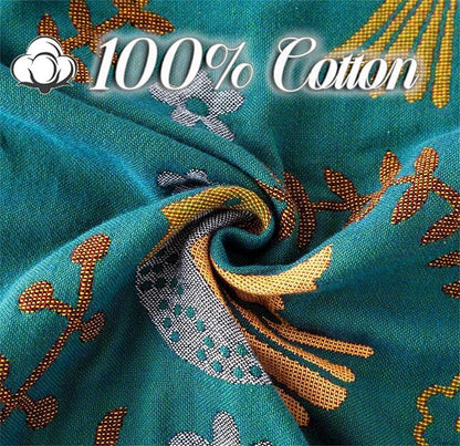 MSGKV 100% Cotton Blanket Boho Throw Blue Warm Couch Sofa Bed Double Sided Knit - Image 5