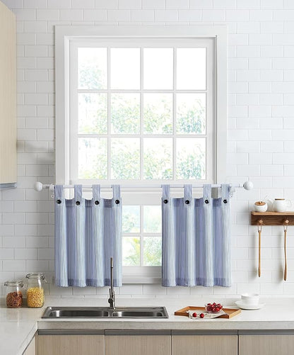 July Joy Cotton Tier Curtains 24 Inches Long Country Kitchen Curtains Tab Top by JulyJoyColorfulHomeCurtains