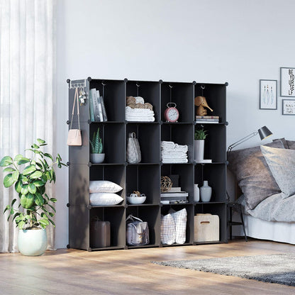 c&ahome 16 cube storage organizer cube shelves units, side view