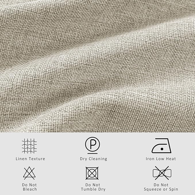 Macochico 120”Wx102”L 100% Blackout Linen Curtains Pinch Pleated Thermal Panels - Image 5