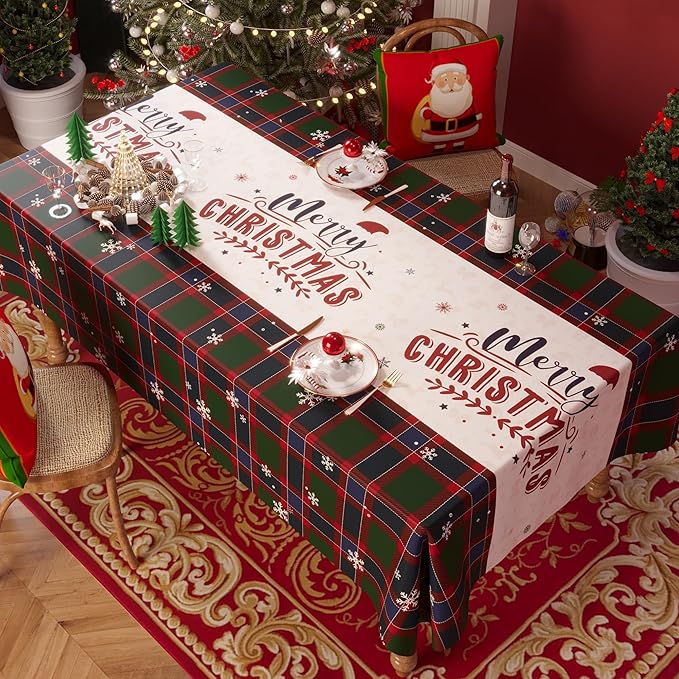 Christmas Rectangle Table Cloth, 100% Waterproof Tablecloth, Christmas - Image 7