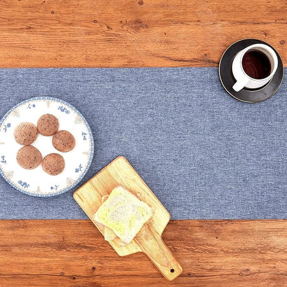 Mebakuk Linen Farmhouse Table Runner Large Burlap Style Soft and Waterproof - Image 5