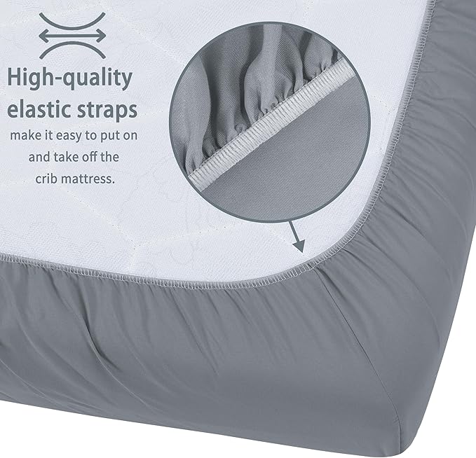 Baby Crib Sheets for Boys Girls, 2 Pack Fitted Crib Sheet for Standard Crib and - Image 6
