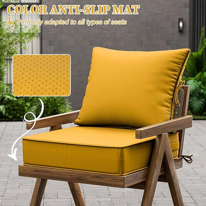 Outdoor Seat Cushion Set 24 L × 24 W × 5 H Inch Waterproof & Fade Resistant - Image 6
