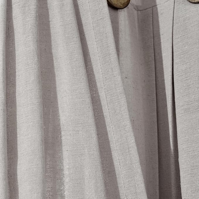 Lush Decor Linen Button Window Curtain Panel, Bedroom & Dining Room - Image 5