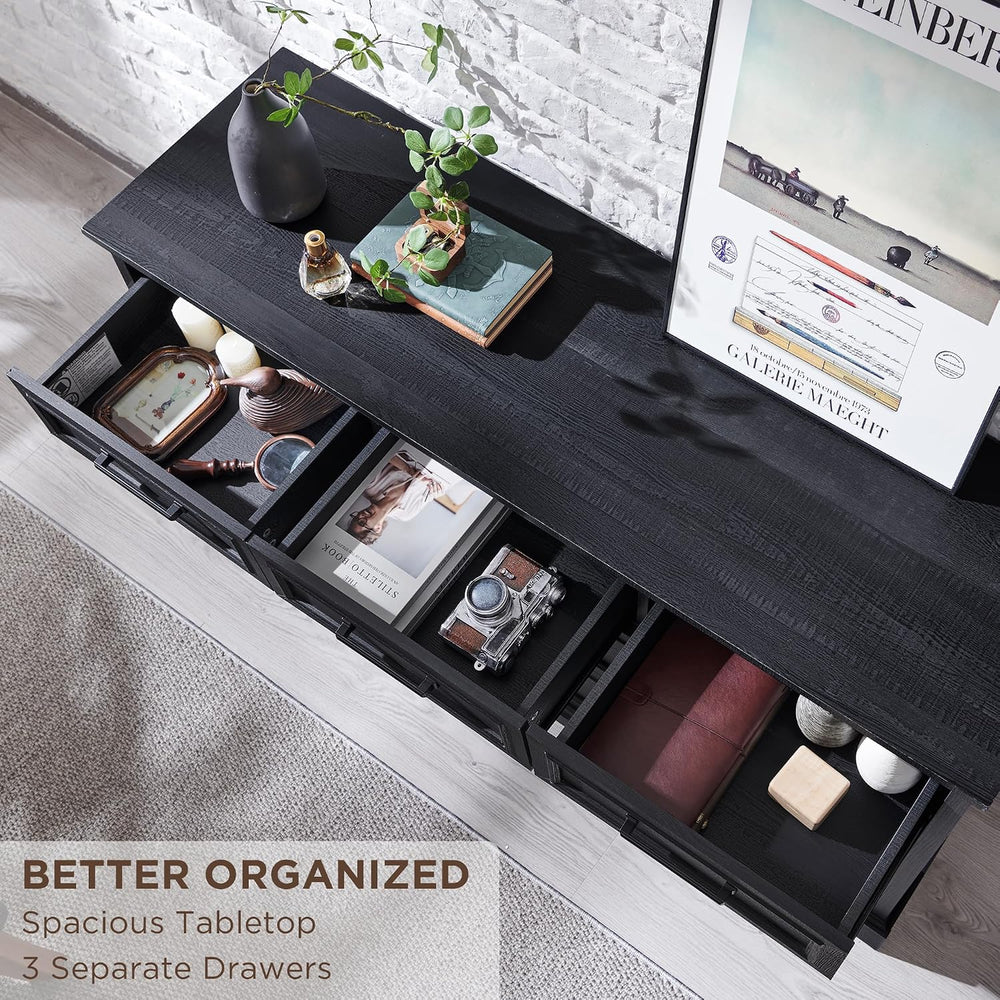 ACCOHOHO 7 Drawer Dresser, 52" Wide Farmhouse Chest for Bedroom, Black