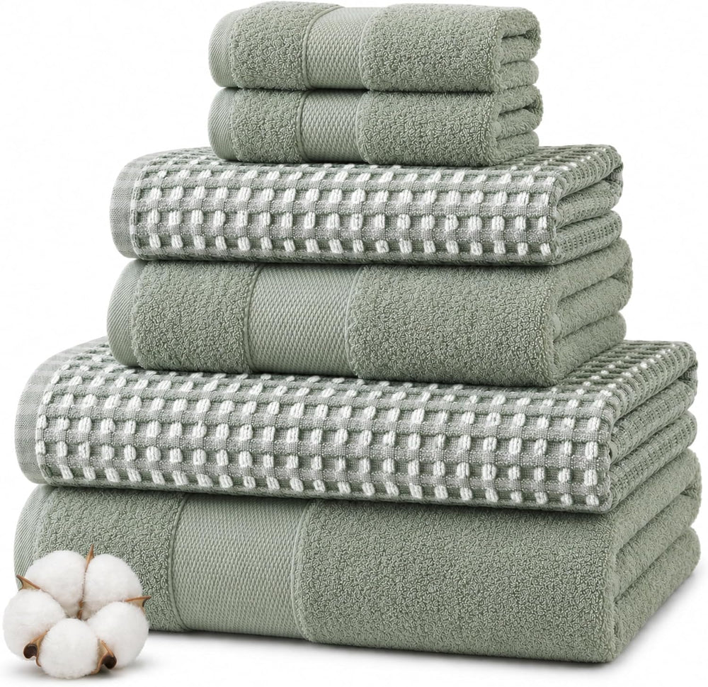 Modern Threads 6 Piece Bath Towel Set – Bathroom Towel Set with 2 Bath Towels...