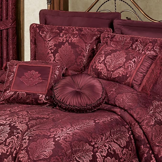 Touch of Class Camelot Luxury Bedding | Robust Burgundy | Matte Satin Damask | - Image 3