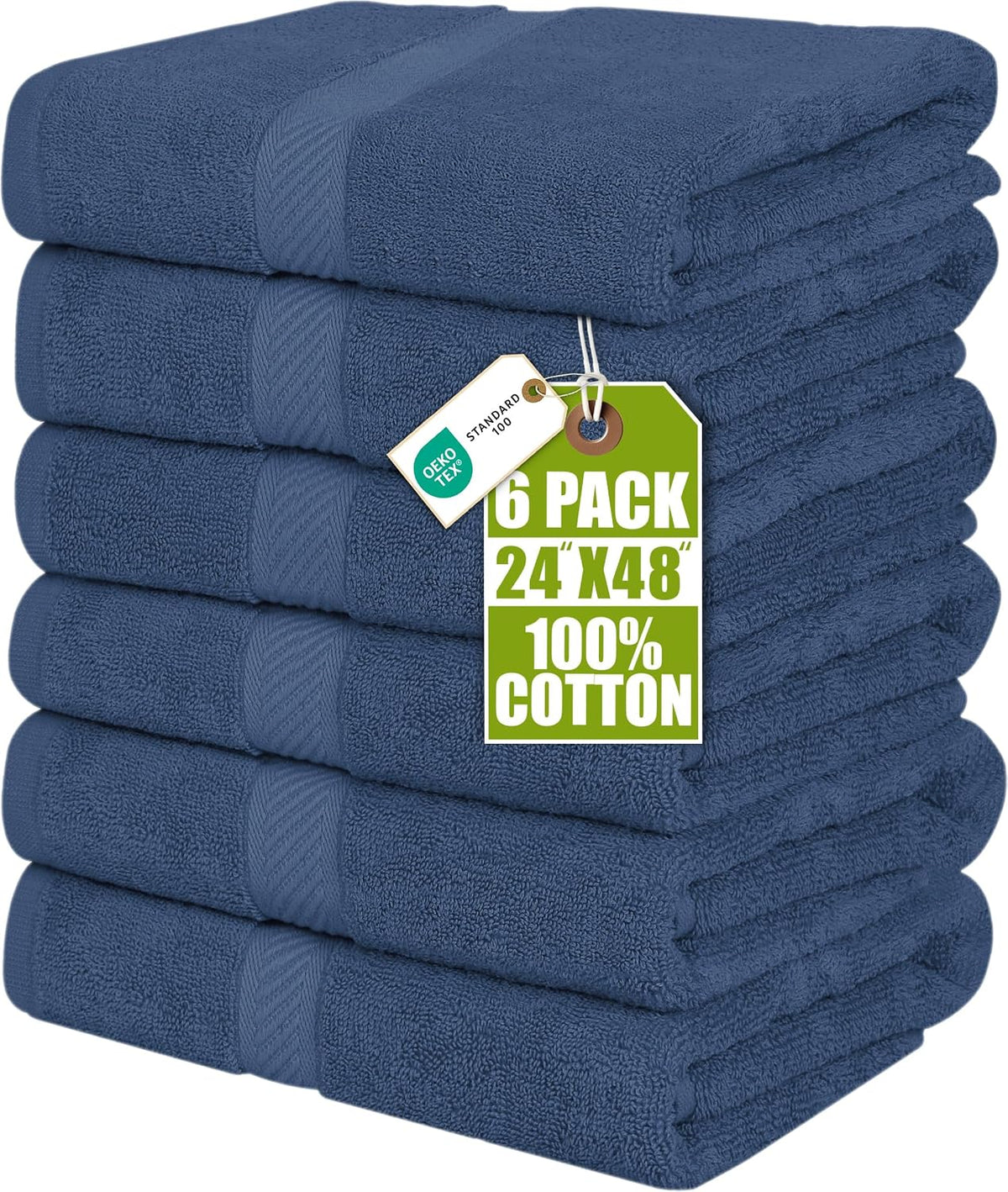 utopia towels 6 pack medium bath towels, 24x48 shown in use