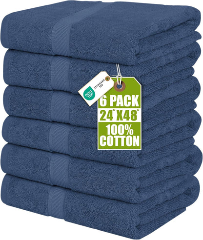 utopia towels 6 pack medium bath towels, 24x48 shown in use