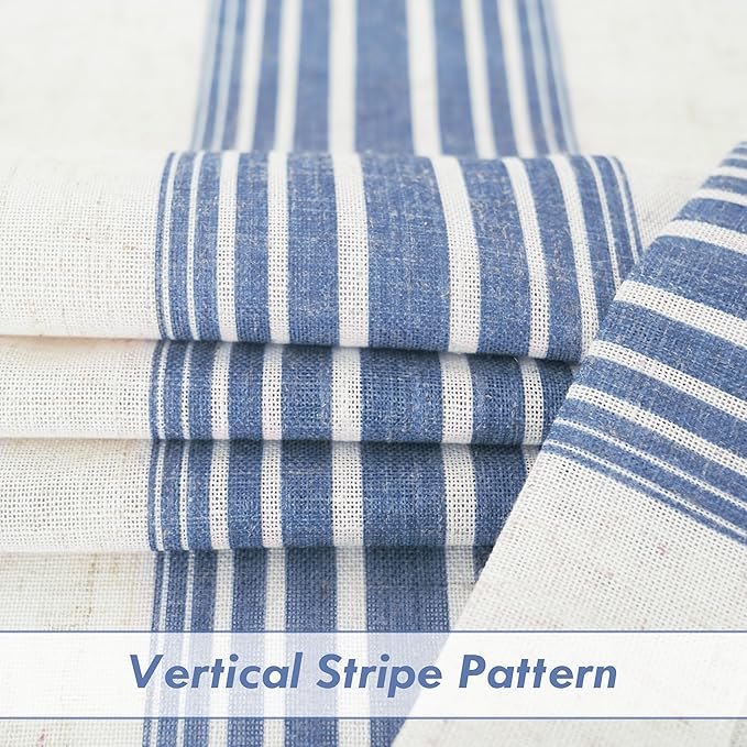 DriftAway Farmhouse Vertical Striped Linen Blend Textured Light Filtering Semi - Image 6