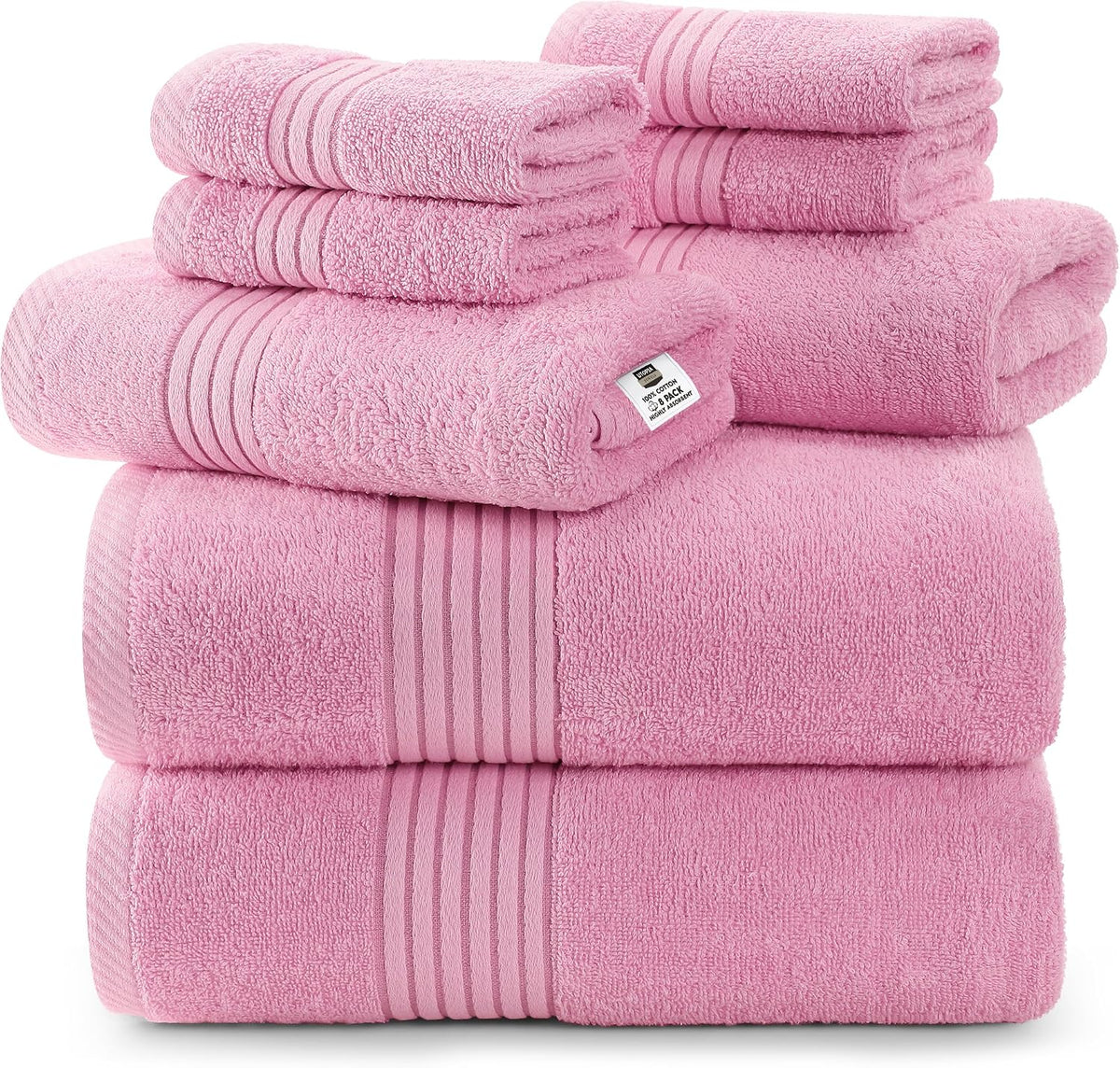 utopia towels 8 piece premium towel set, 2 shown in use