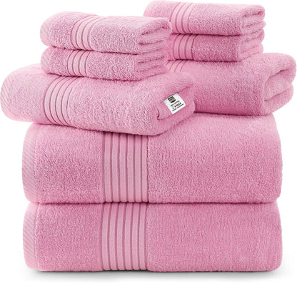 utopia towels 8 piece premium towel set, 2 shown in use