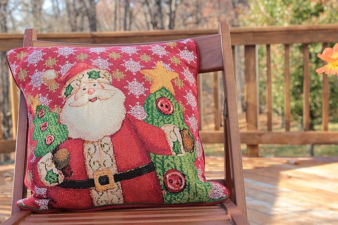 Tache 2 Piece 16" X 16" Festive Tapestry Christmas Cute Santa Claus is Coming - Image 9