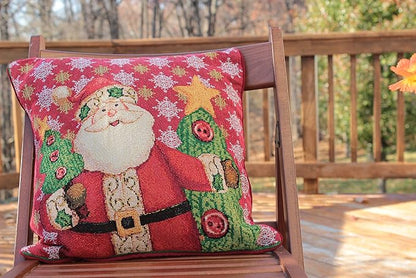 Tache 2 Piece 16" X 16" Festive Tapestry Christmas Cute Santa Claus is Coming - Image 9