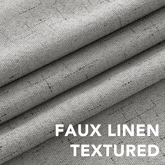 H.VERSAILTEX Primitive Linen Curtains 100% Blackout Curtain Drapes Burlap - Image 4