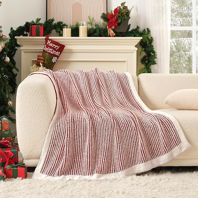 Snuggle Sac Christmas Red Soft Throw Blanket - Image 9