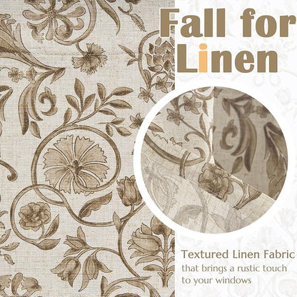 jinchan Linen Valance Kitchen Curtain Pack of 2 Double Layer 16 Inch - Image 7