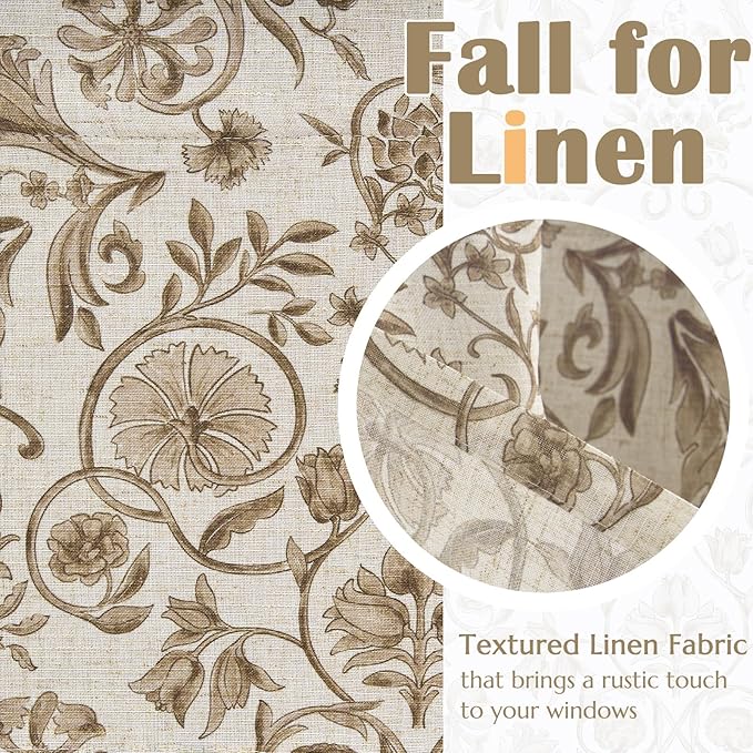 JINCHAN Linen Valance Kitchen Curtain - Image 5