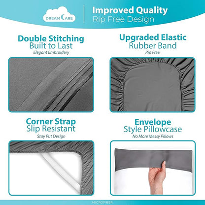 DREAMCARE Twin XL Sheet Sets – 3pcs Cooling Sheets – up to 15” Deep Pocket Twin - Image 6