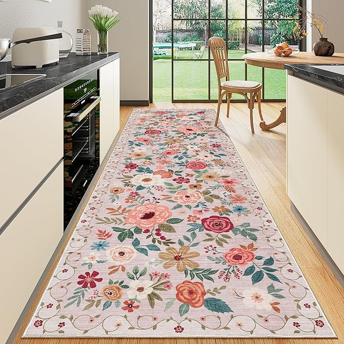 DUKINO 2x10 Runner Rug for Hallway, Washable Kitchen Runner Rug by DUKINO