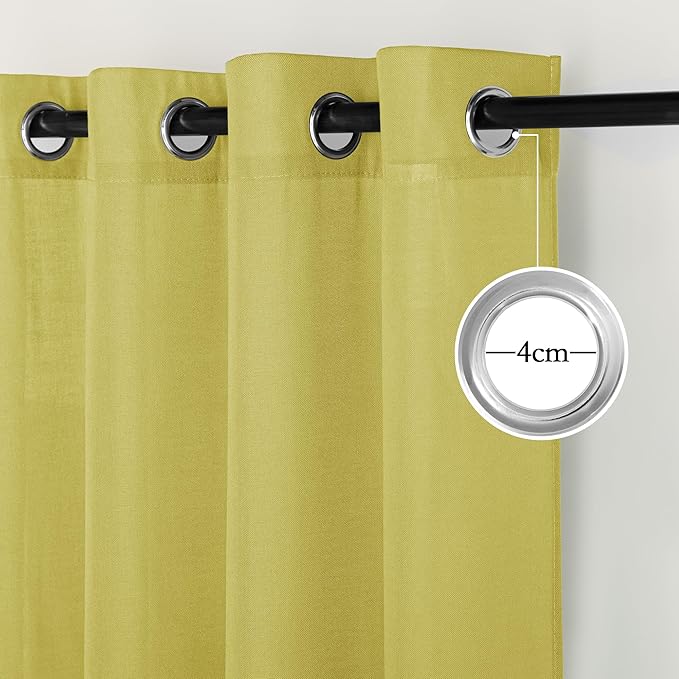 NICETOWN Bright Yellow Linen Curtains - Image 2