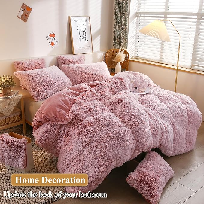 XeGe Faux Fur Throw Pillow Cases, Plush Shaggy Ultra Soft Pillow Covers - Image 6