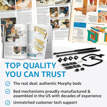 create-a-bed adjustable twin size deluxe murphy bed kit on a desk or shelf