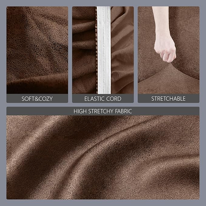 molasofa Leather Like Stretch Futon Slipcover Armless Futon Bed Sofa Cover - Image 4