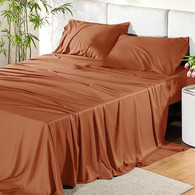 Bedsure Queen Sheet Set, Rayon Derived from Bamboo, Cooling Sheets, Breathable by BEDSURE