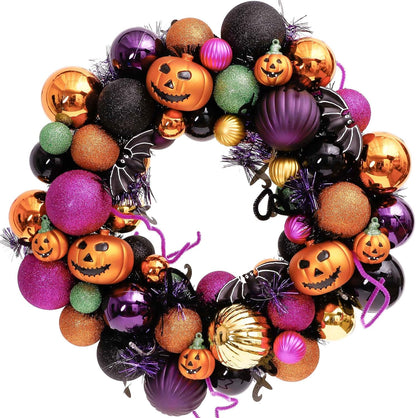 Valery Madelyn Halloween Decorations 20" Pumpkin Wreath for Front Door