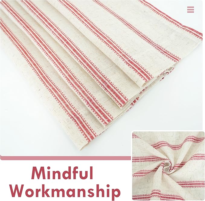 DriftAway Farmhouse Vertical Striped Linen Blend Textured Light Filtering Semi - Image 6