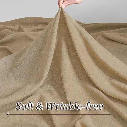 Dark Flax Pinch Pleated Linen Curtains 102 Inches Long Semi Sheer Memory - Image 7