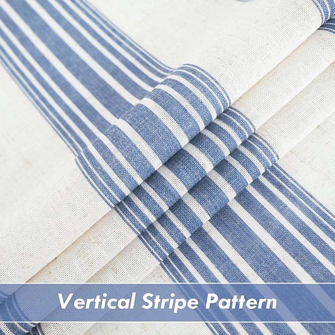DriftAway Farmhouse Vertical Striped Linen Blend Textured Light Filtering Semi - Image 4