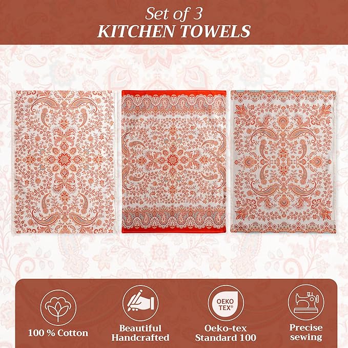 Maison d' Hermine Kitchen Towels Set of 3 100% Cotton 20" x 27.5" Reusable - Image 2