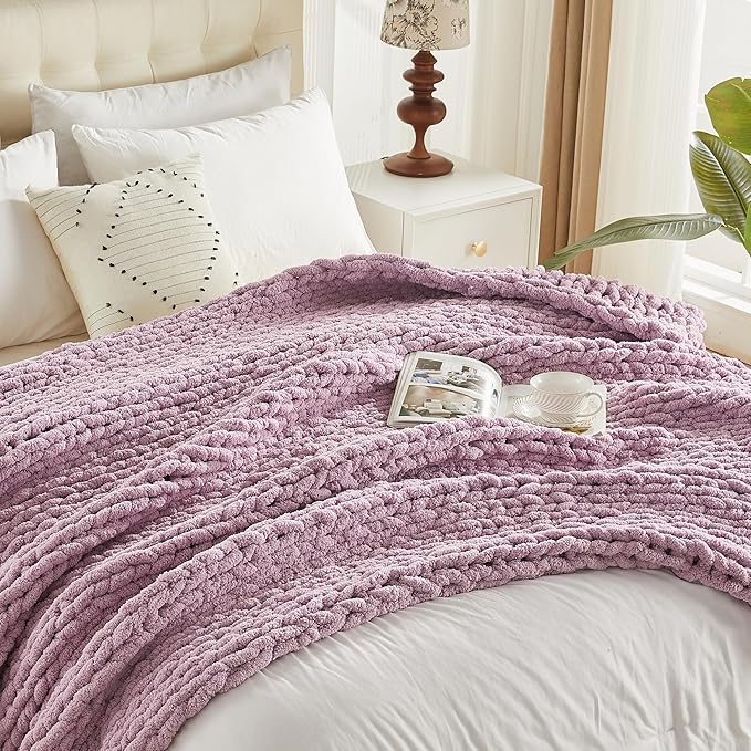 Carriediosa Chunky Knit Throw Blanket 60" X 80" Twin, 100% Hand Made Large - Image 9