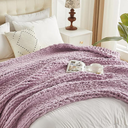 Carriediosa Chunky Knit Throw Blanket 60" X 80" Twin, 100% Hand Made Large - Image 9