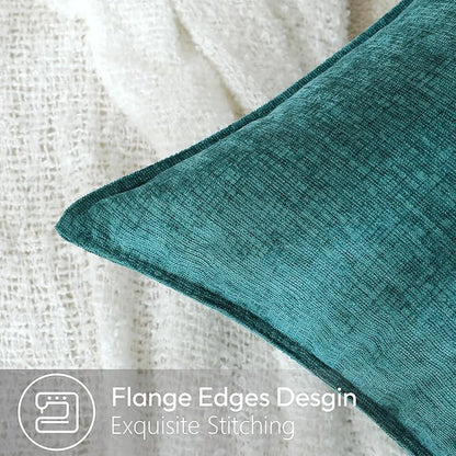 Stellhome Lumbar Chenille Throw Pillow Covers Set of 2 Super Soft Textured - Image 3